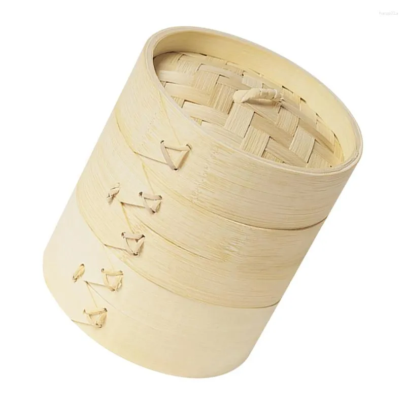 Double Boilers Asian Vegetables Bamboo Steamer Cooking Egg 14X13X13CM Baskets Pot Chinese Baby