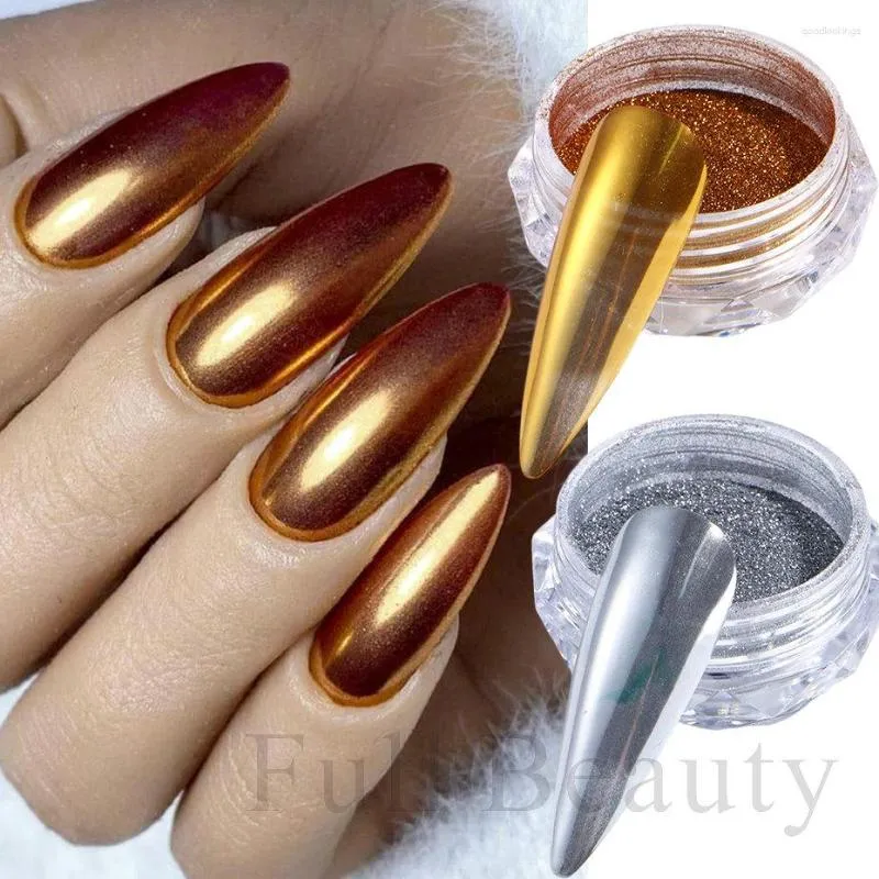 The Nails Baes Chrome Silver Gold Metallic Chrome Powder for nails Nail Art  Design Manicure Mirror Effect Pigment High Quailty (Silver)