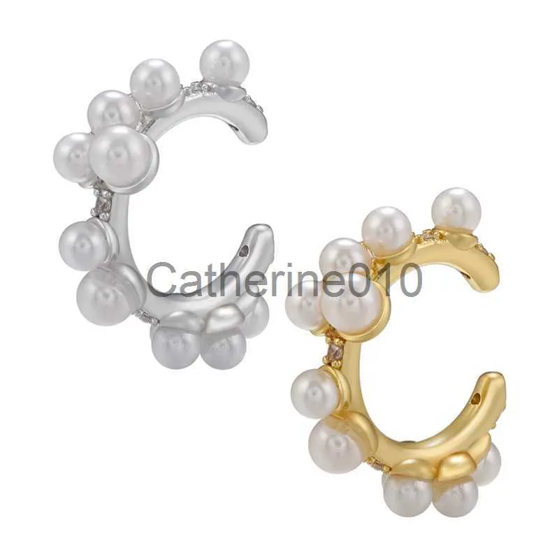 Charm Zhukou Perle Ohrmanschette Modelclip an Ohrringen für Frauen anmutige falsche Piercearrings Freundschaftsgeschenk Schmuck Großhandel VE677 J230817