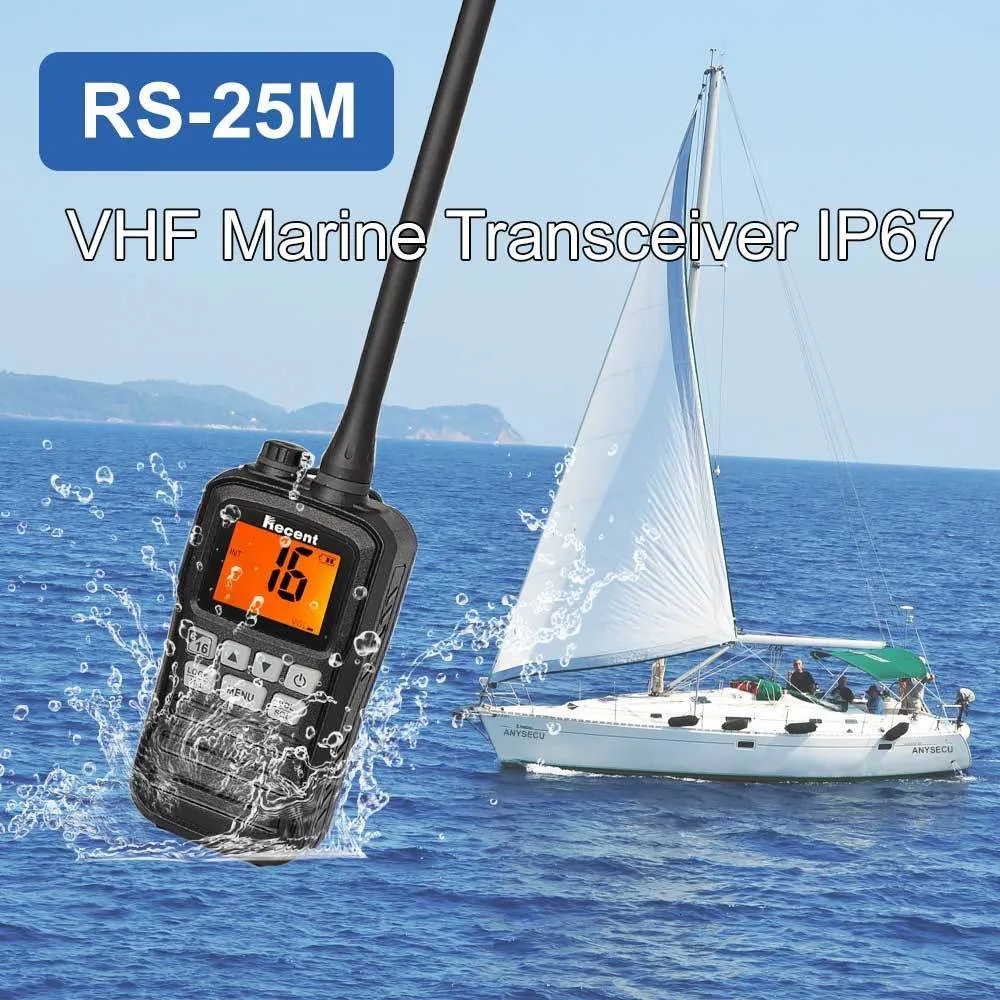 Retc V15 Walkie Talkie RS 25M Marine Transceiver VHF IP X7 Waterproof