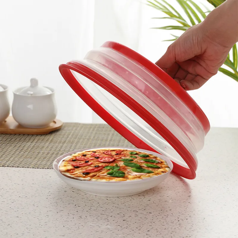 Microwave Food Cover Heat Insulation Silicone Collapsible Microwave Splatter Cover Gurad BPA free TPR 10.5inch Lid Kitchen Tool