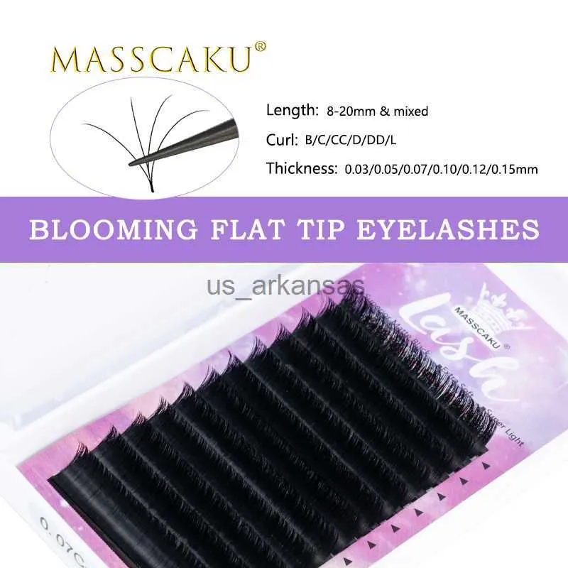 Fałszywe rzęsy Masscaku Blooming Volume Extension Soft Natural Fan Wcanel C/CC/D/DD Curl Lashes Volume Makeup Cilios Fan HKD230817