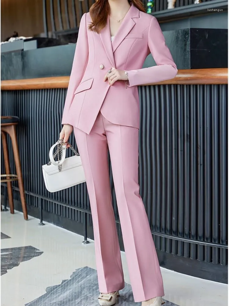 Womens Two Piece Pants Office Lady Solid Women Suits V Neck Long Sleeve  Formal Blazer And Vintage Sets Female Fashion Pantsuits From 42,64 €
