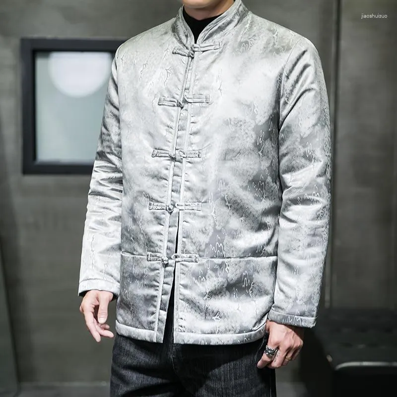 Vestes pour hommes Automne et hiver rétro en coton tang Tang costume hanfu plaque de style chinois boucle orientale veste
