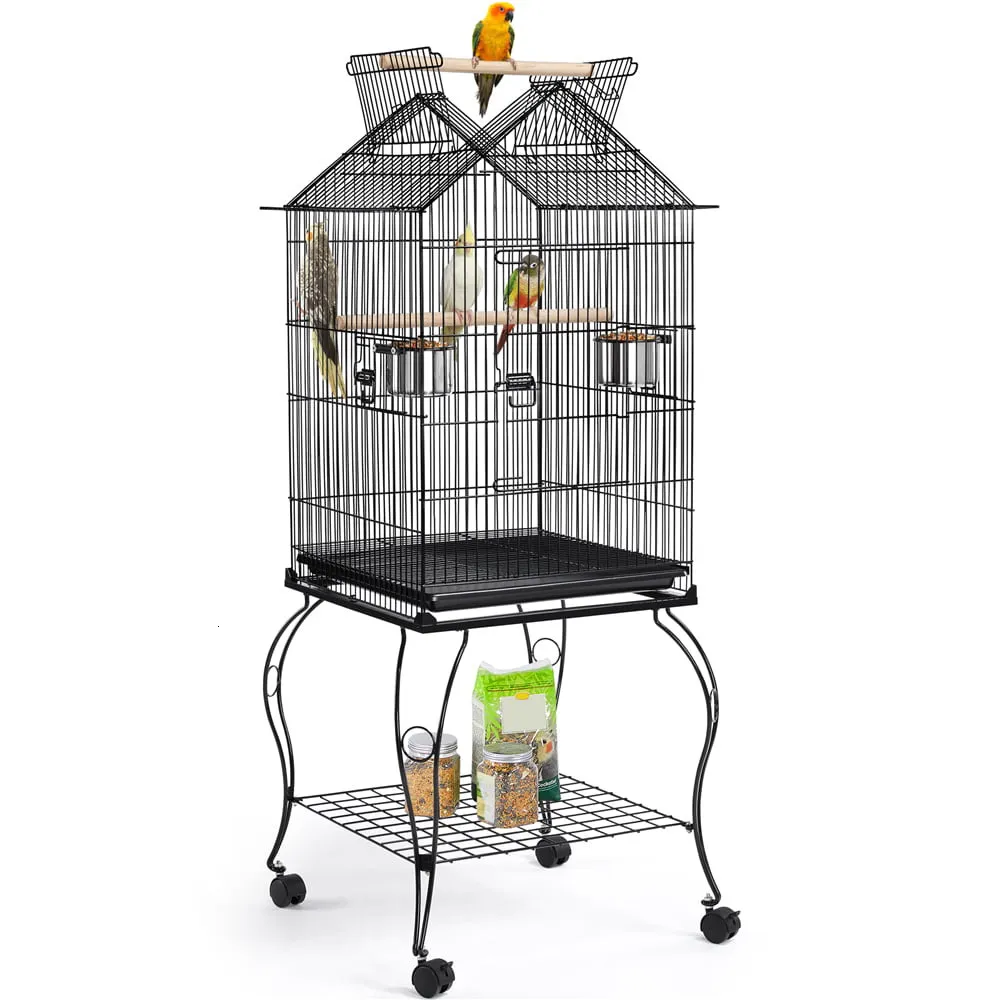 Photo inspiration: Picture Idea: Stainless Steel Bird Cage 57 Rolling Metal Parrot Cage With