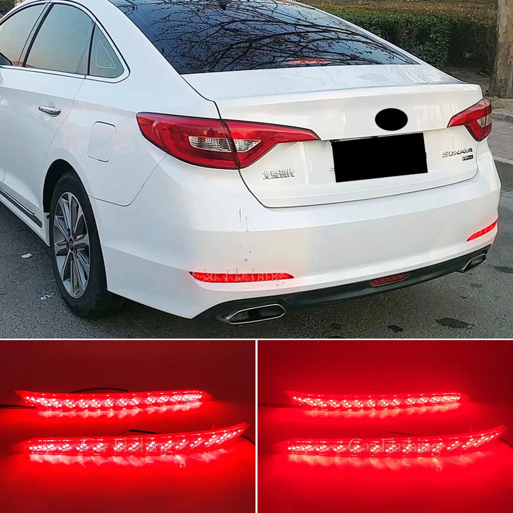 LED tylna zderzak Odbrzusza światło dla Hyundai Sonata 9th 2015 2016 2017 Stop Hamurek Lampa mgła światła ogona z sygnałem skrętu