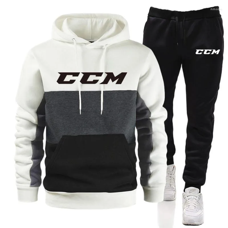 Herren Tracksuits Tracksuit CCM Brand Casual Jogging Set Mode All-Match Outdoor Anzug Mann Sportbekleidung Jacke schwarze Sweatpant-Anzüge