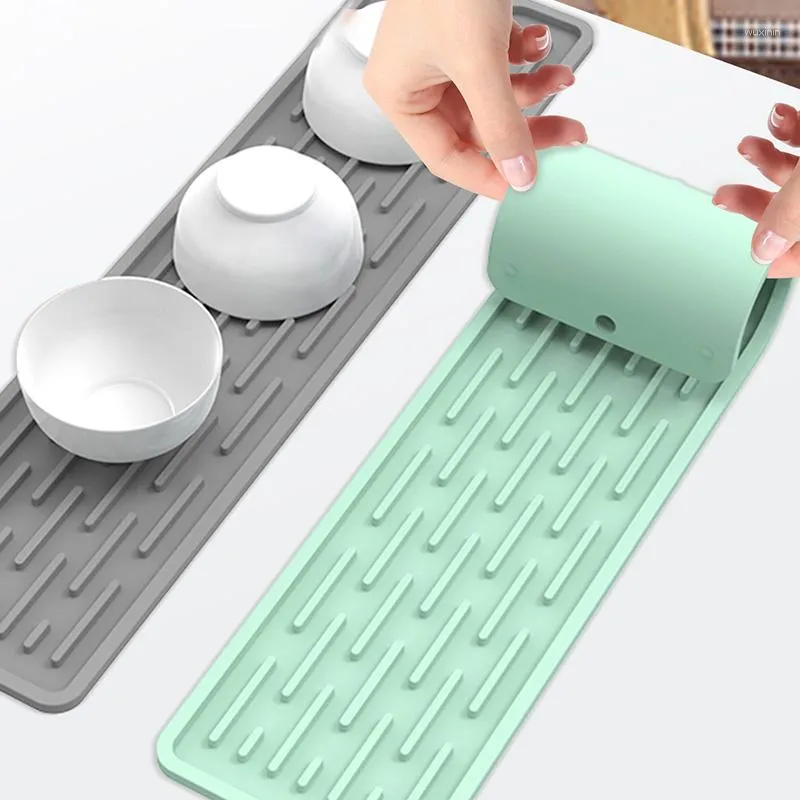 Multifunctional Silicone Table Mat Anti Slip Rectangle Sink For Pot, Bowl,  And Pan 35x8.8cm Ideal Kitchen Accessory From Wuxinin, $9.19