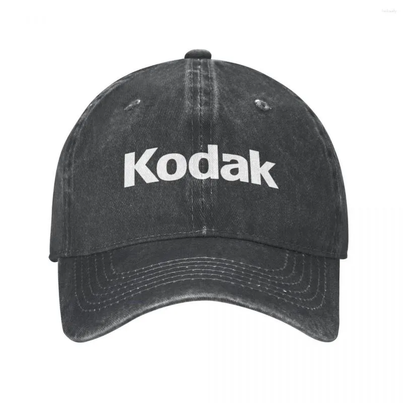 Ball Caps Vintage Kodak Baseball Cap For Men Women Distressed Denim Sun Pography Logo Outdoor Workouts Unstructured Soft Hats