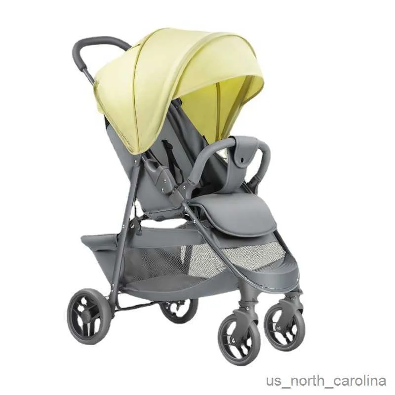 Barnvagnar# 2023 Baby Barnvagn kan sitta eller ligga ner flera barnvagnsvagnschockabsorption Lätt bärbar vikbar baby barnvagn R230817