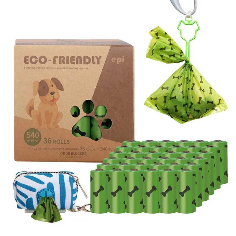 kennels pens 36 Rolls Pick Up Pet Dog Poop Bags Disposable Large Waste Garbage Dispensers Outdoor Portable Cleaning Puppy Bag 230816