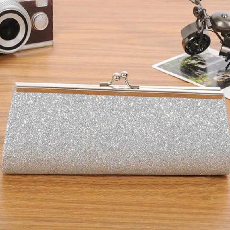 Abendtaschen Frau Tasche glänzende Glitzer Clutch Tasche Party Hochzeit Braut Bankett Handtasche Schulter mit der Kette 6586 230817