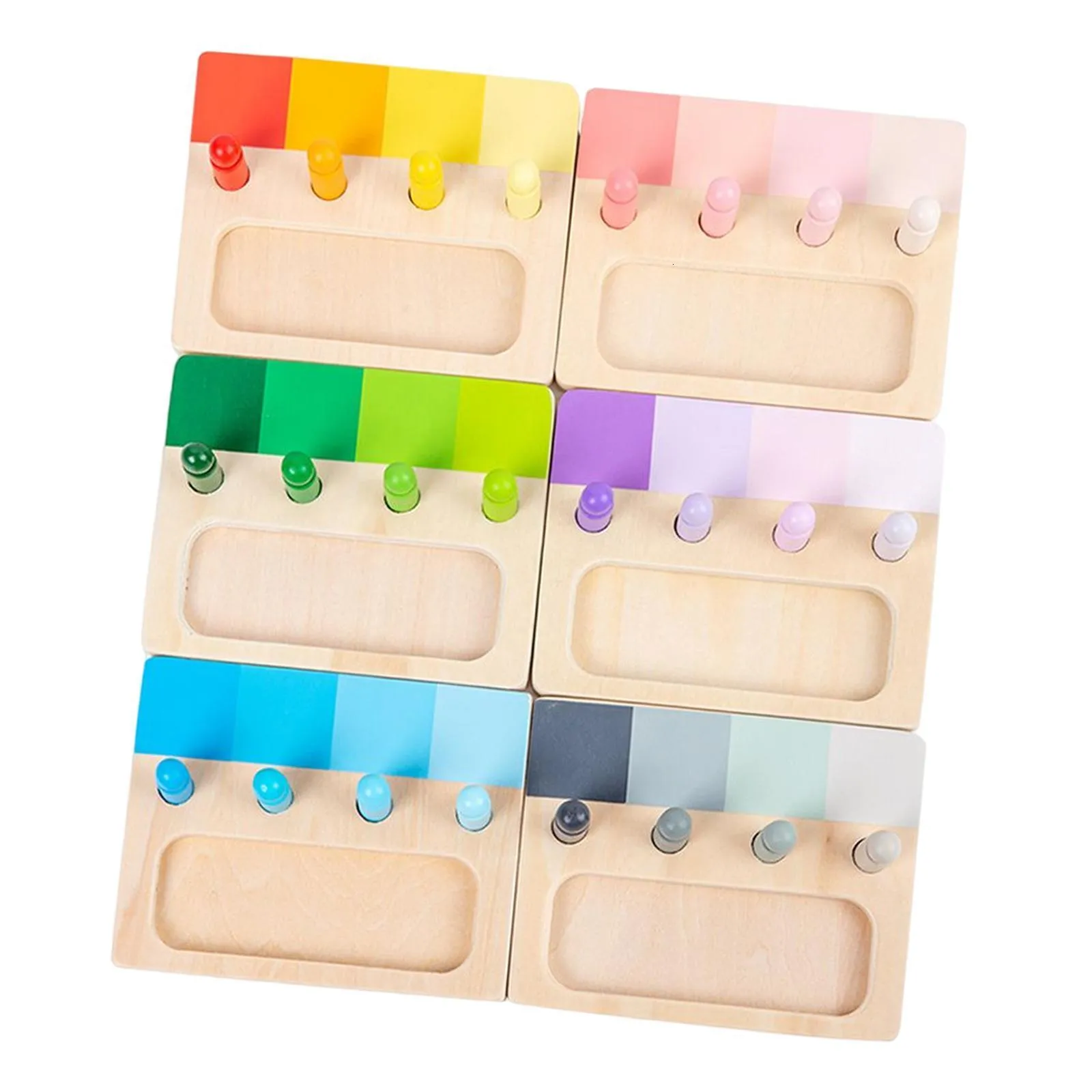 6 Pieces Montessori Color Matching Toy Sensorial Educational Tools Devlopment