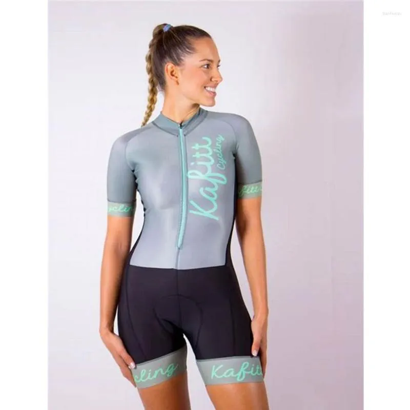 Racing Sets 2023 Kafishort Ciclismo Jersey Skinsuit Gel Pink Pad Triathlon Macaquinho Ciclismo feminino
