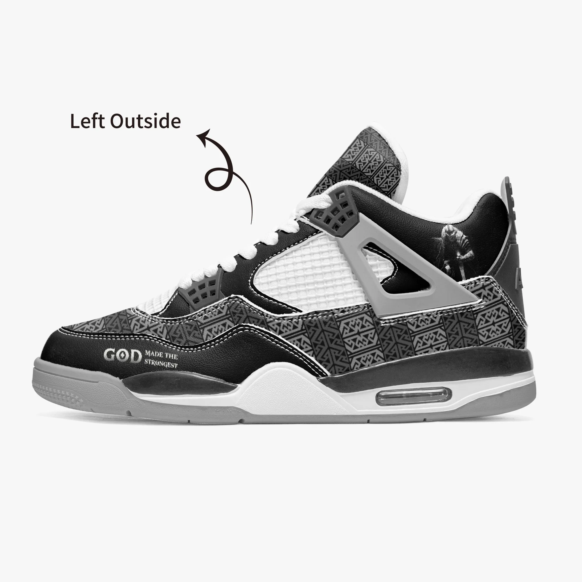 DIY Custom Basketball Shoes Mens and Womens Classic Domineering Black Grey Custom Cool 트레이너 야외 스포츠 36-46