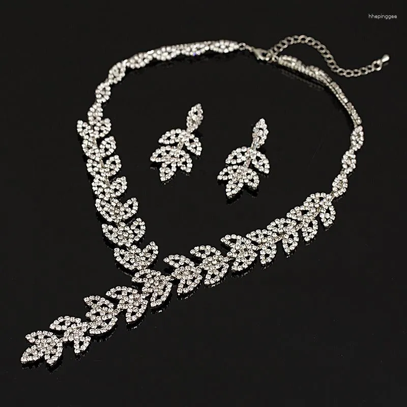 Halsband örhängen set yfjewe kvinnor kristall strass brud smycken afrikansk bröllopspresent #n179