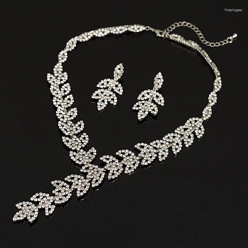 Ketting oorbellen set yfjewe vrouwen kristal Rhinestone Bridal Jewelry African Wedding Gift #N179