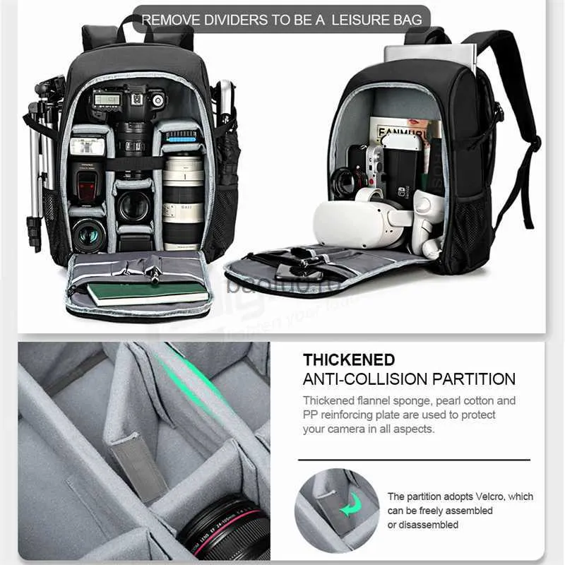TARION Camera Backpack Hardshell DSLR Camera Bag 3-side Hard Case