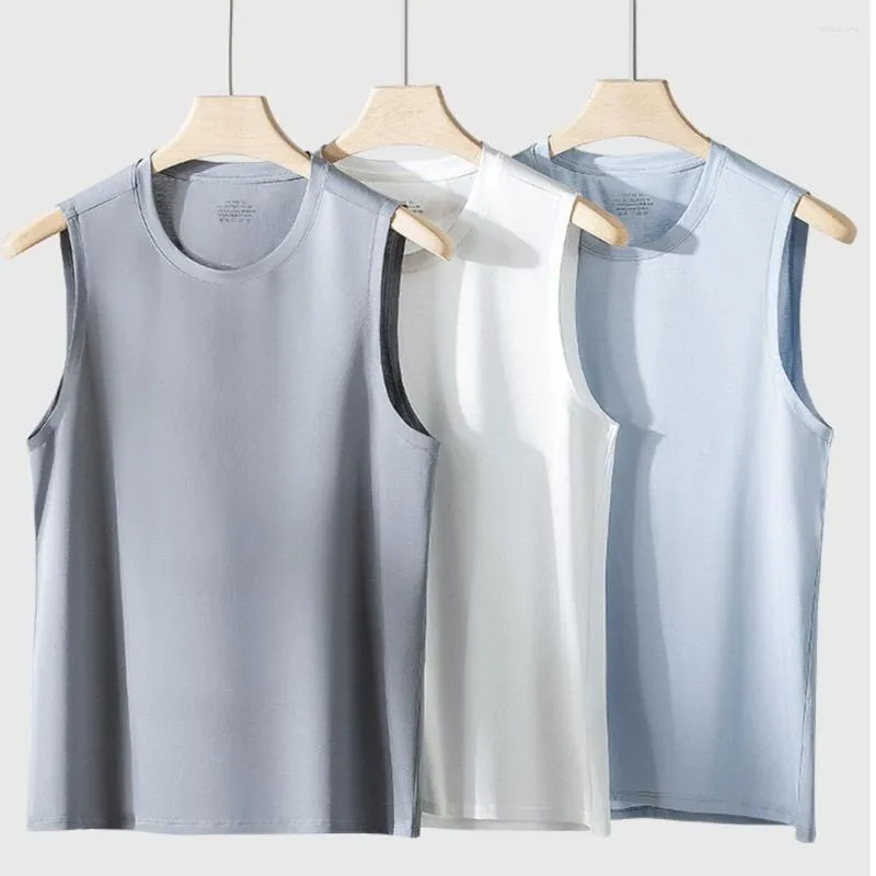 Erkek Tank Tops 3 Pack Pima Mercerize Pamuk Üstü Çekirdekler Nem-Kötü Tshirt Orta Ağır Streç Kas Vücut İnşa Giysileri Erkekler