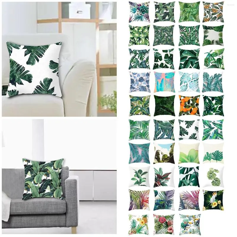 Kudde Green Botanical Jungle Samla designkuddkuddsoffa Tropiska regnskogar Lövdekorativa kast 4 kuddar Standardstorlek