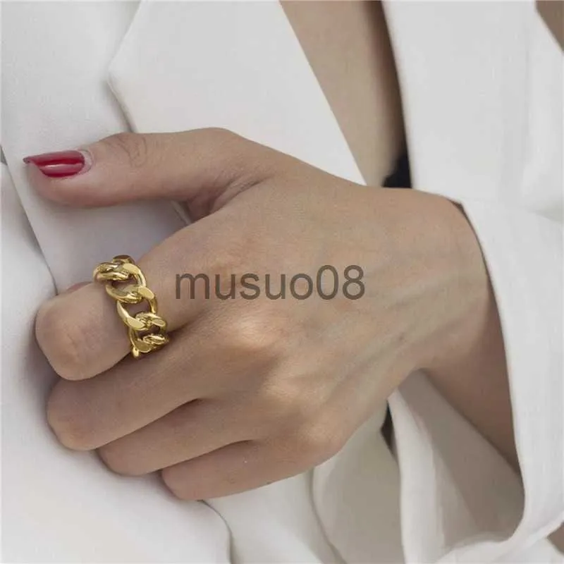 Кольца-кольца 1 шт., французское ретро-легкое роскошное металлическое полое кольцо-цепочка, женское регулируемое простое модное персонализированное сто ювелирных изделий J230817