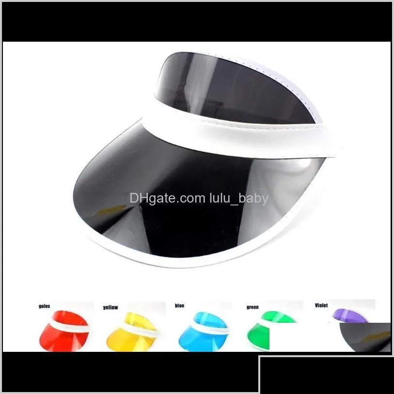 Visir Fashion Plastic Sun Visor Party Accessory UNI UV HAT SKYDD CLEAR SUNSN Travel Caps Justerbara tennishattar Malrz Drop Deliv Dhtwm