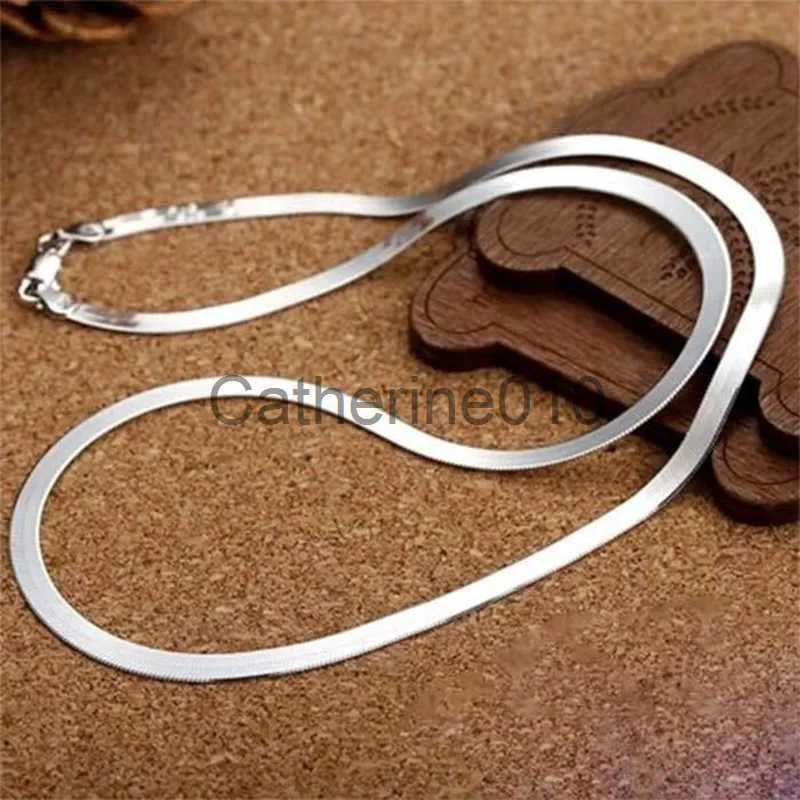 Pendanthalsband 925 Sterlsilver 4mm Chain Necklace For Women Luxury Par Fina smycken Bladkedjan Weddgift Choker CLAVICLE J230817