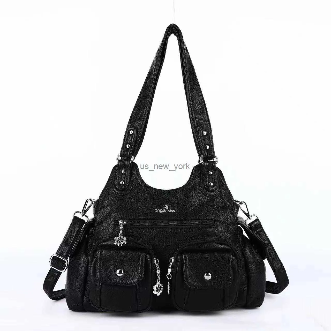 Hobo Angelkiss Women Handbags Satchel Top-handle Handbag PU Shoulder Bag Roomy Pocket Pack Multi-pockets Shoulder Purse Bags AK7557 HKD230817