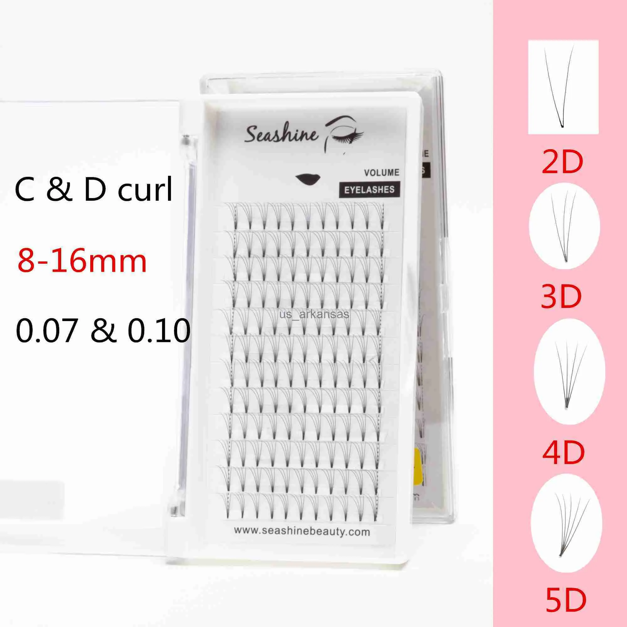 False Eyelashes Seashine Rootless 2D 3D 4D 5D Russian Premade Volume Fans Fake Eyelashes Extension Faux PBT Silk Lashes Natural Fan Eyelash HKD230817