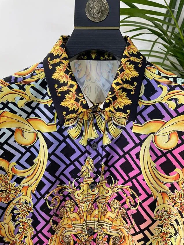 Mens Floral Print Shirt - Slim Fit Long Sleeve, Luxury Royal Style Dress  Shirt for Parties & Casual Events - Shop Now! from Dhgate Mens Casual Shirts  - price 59.23
