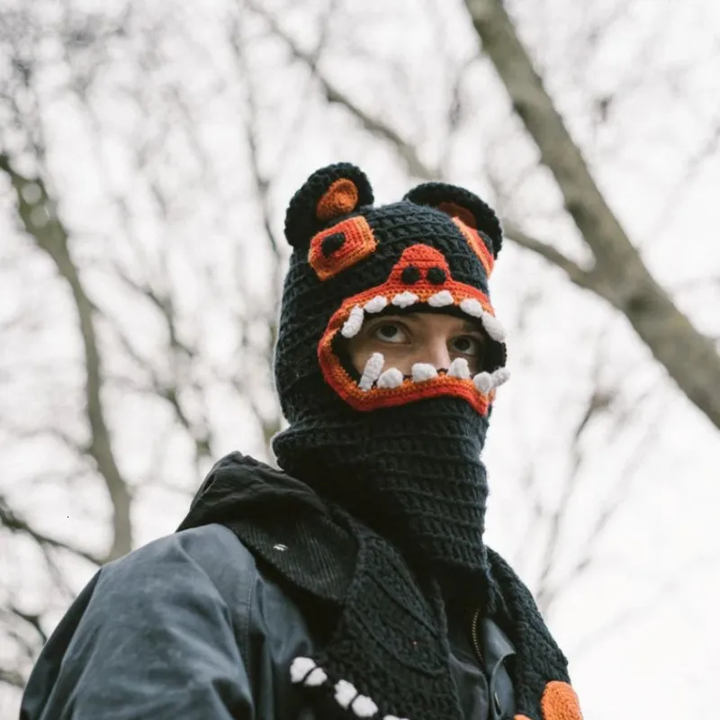 Bear Fun Ski Hats For Adults Funny Panther Ski Mask Beanie Cute