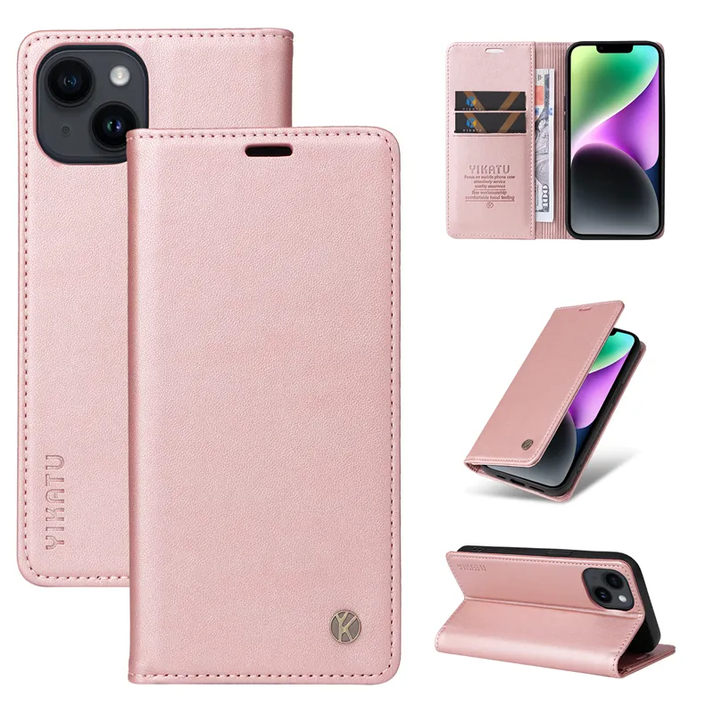 Magnétique Flip Leather Vogue Phone Case pour iPhone 15 14 13 12 Pro Max Samsung Galaxy Pliage Z Flip4 Flip3 Rold3 Fold4 S22 S23 Ultra 5G S23FE SLIM 3 CARD