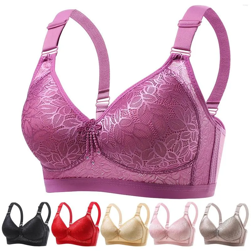 Womens Adjustable Lace Back Button Shoulder Strap Large Size Athletic Bras  For Older Women With Sexy Shaping Cup, No Underwire Padding From Shulasi,  $11.44