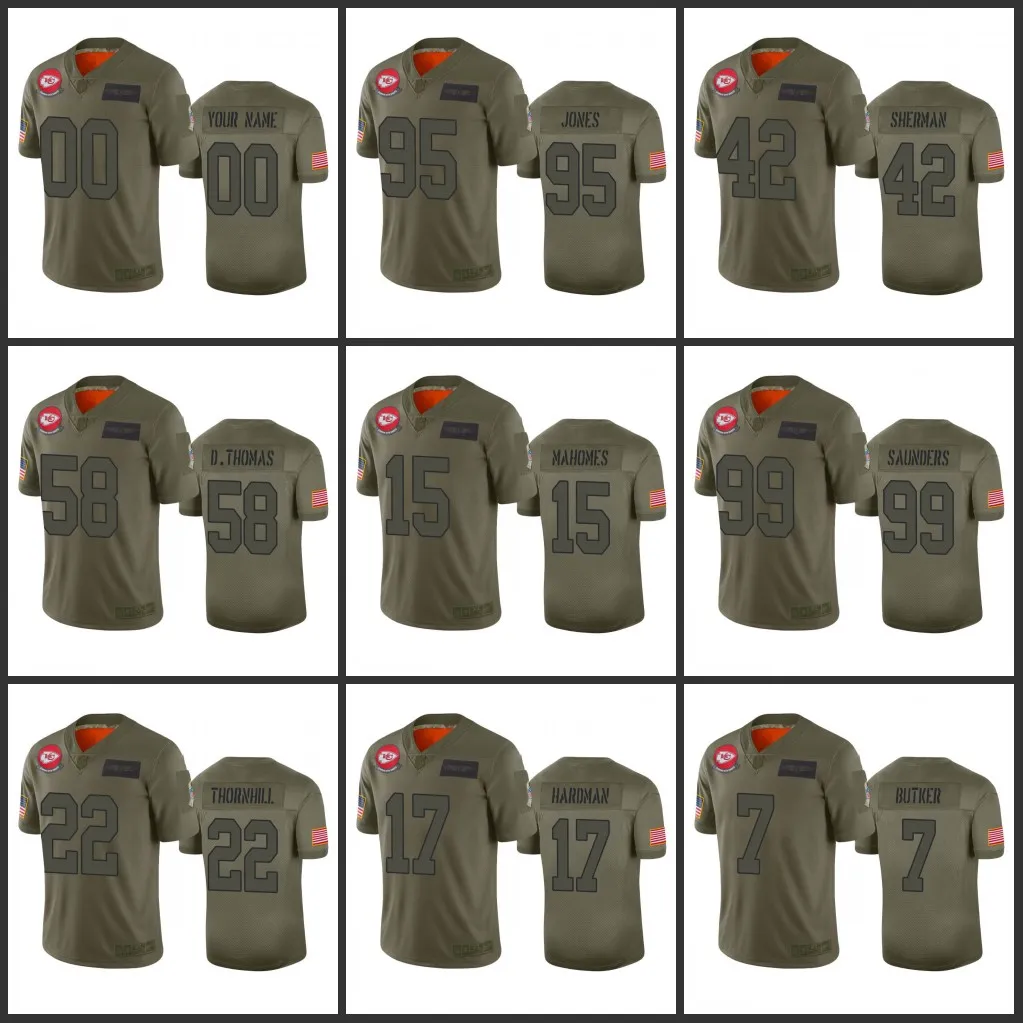 Jerseys Kansas''city'City'Chife''men 15 Patrick Mahomes 95 Chris Jones 87 Travis Kelce Women Youth Camo Custom Salute Service Limited Jersey