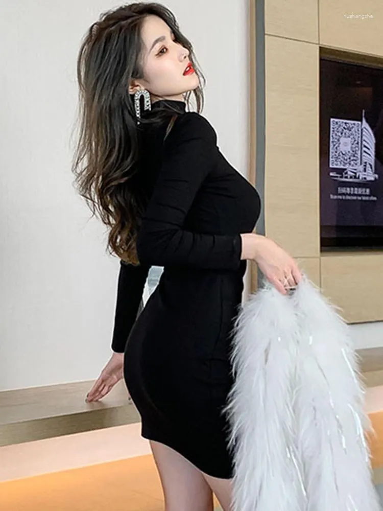 white christmas dresses eleven44 Women's Organic Cotton Bodycon Dress in Black main image 1