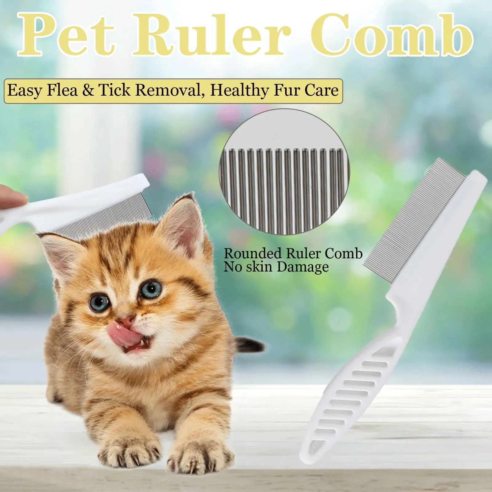 Flea brush top for cats