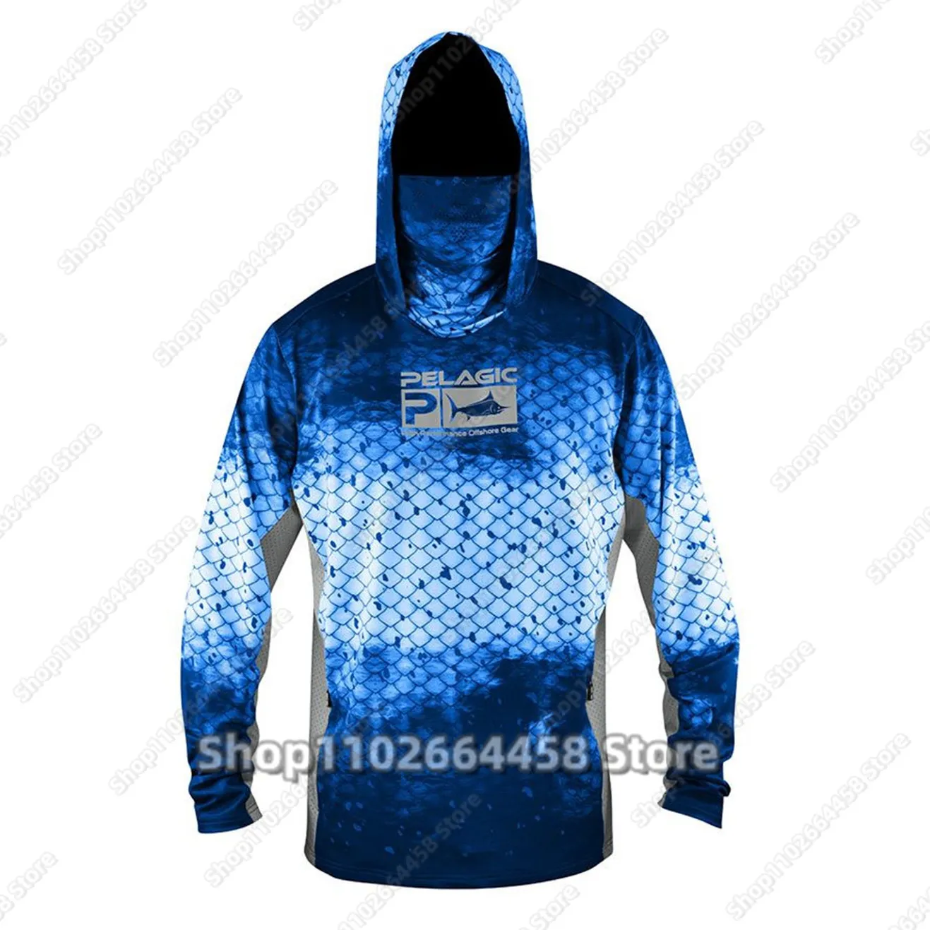 PELAGIC Fishing Hoodie Shirt Mens Long Sleeve Mountain Equipment