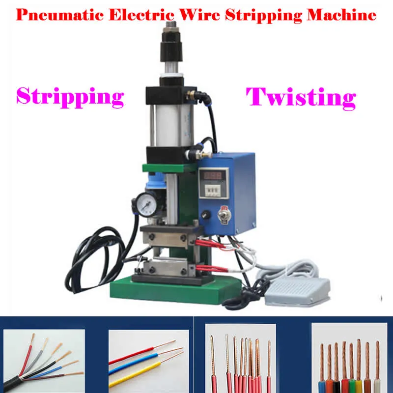4fn Pneumatisk elektrisk tråd Stripping Twisting Machine Cable Wire Hot Peeling Wire Stripper Maskin upprätt