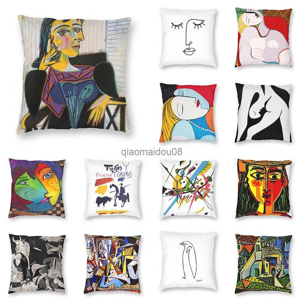 Kussensloop Picasso Art Print Patroon Kushion Cover voor huis woonkamer slaapkamer slaapkamer decoratie worp cover hkd230817