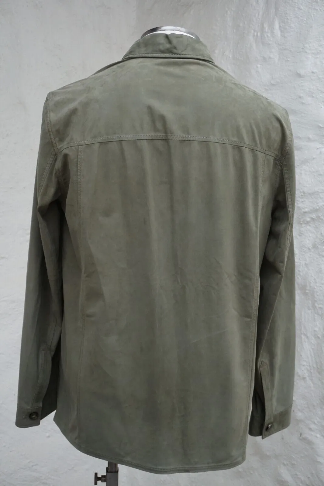 Mens jaquetas outono loro piana manga longa de jaqueta de veludo verde casual