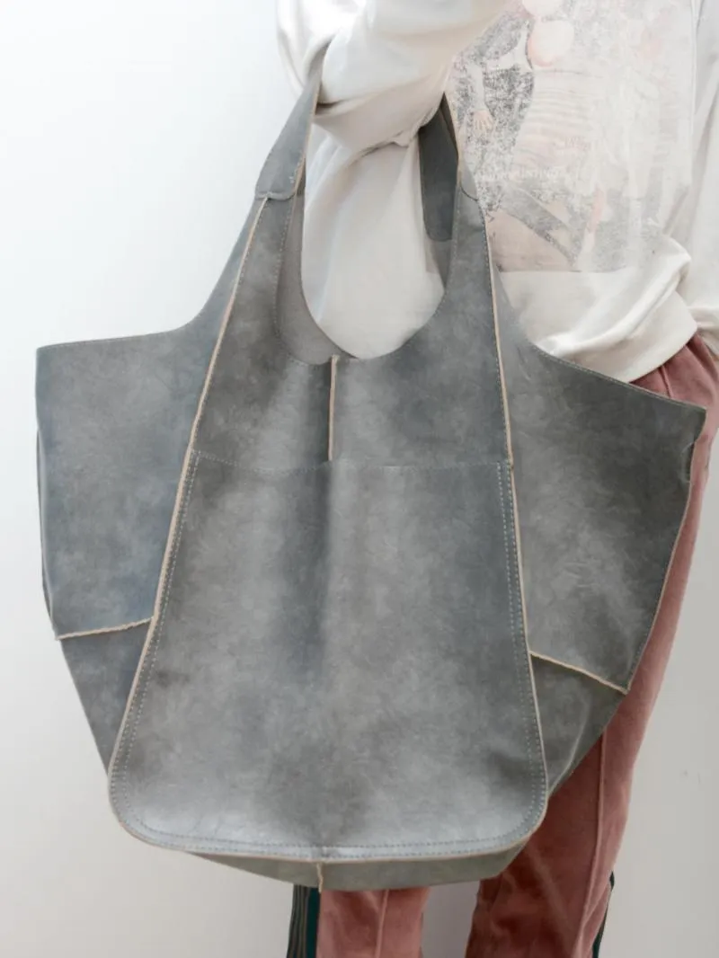 Duffel Bags Retro 2032 Simple Big Bag Soft Leather Large Capacity One Shoulder Handheld Tote Cross Border Women's