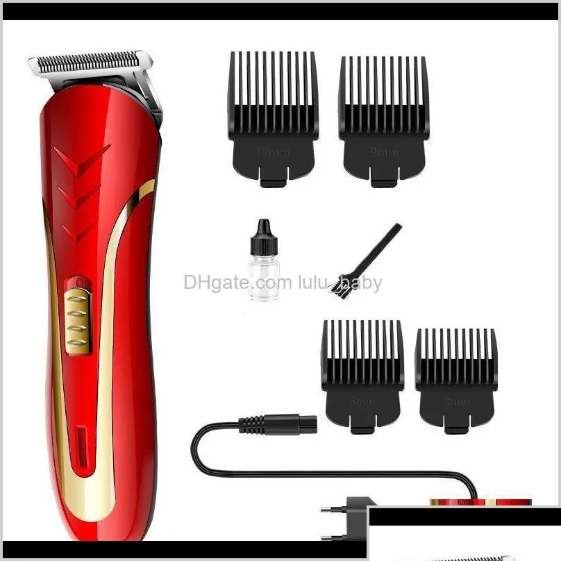 Trimmer de cheveux Kemei Red Adt Enfant Rechargeable Razor Electric Razor Men Barbe Rasage électrique Clipper avec UE PLIG KM-1409 8LWKF DROP Dev Dhrzy