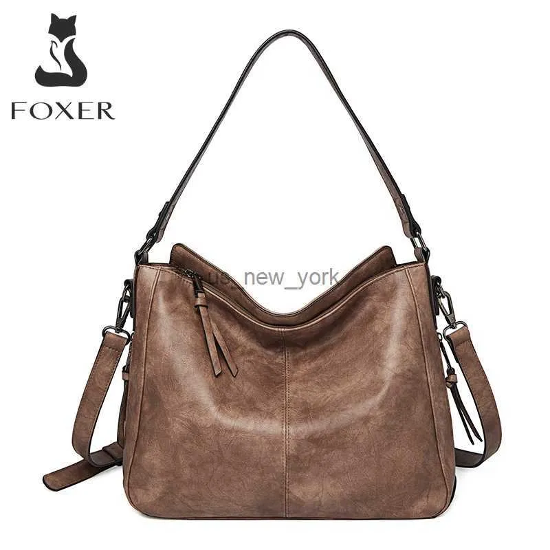 Hobo Foxer marka lady soft pu skóra duża torebka torebka prosta torba na ramię crossbody vintage hobos messenger pod pachami torba HKD230817