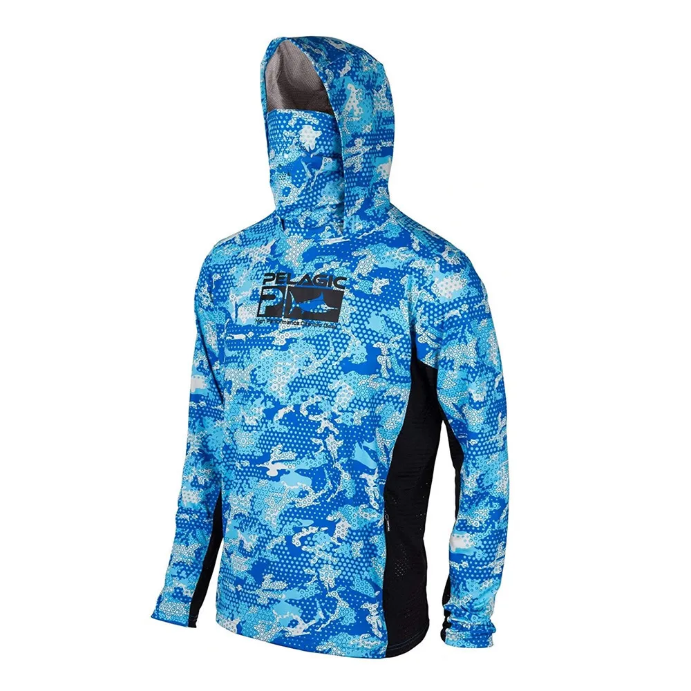 Outdoor Shirts Pelagic Hooded Fishing Shirt UPF 50 Men Face Cover Fishing  Clothes Outdoor Summer Mask Hoodie Sun Uv Protection Camisa De Pesca 230816  From 19,45 €