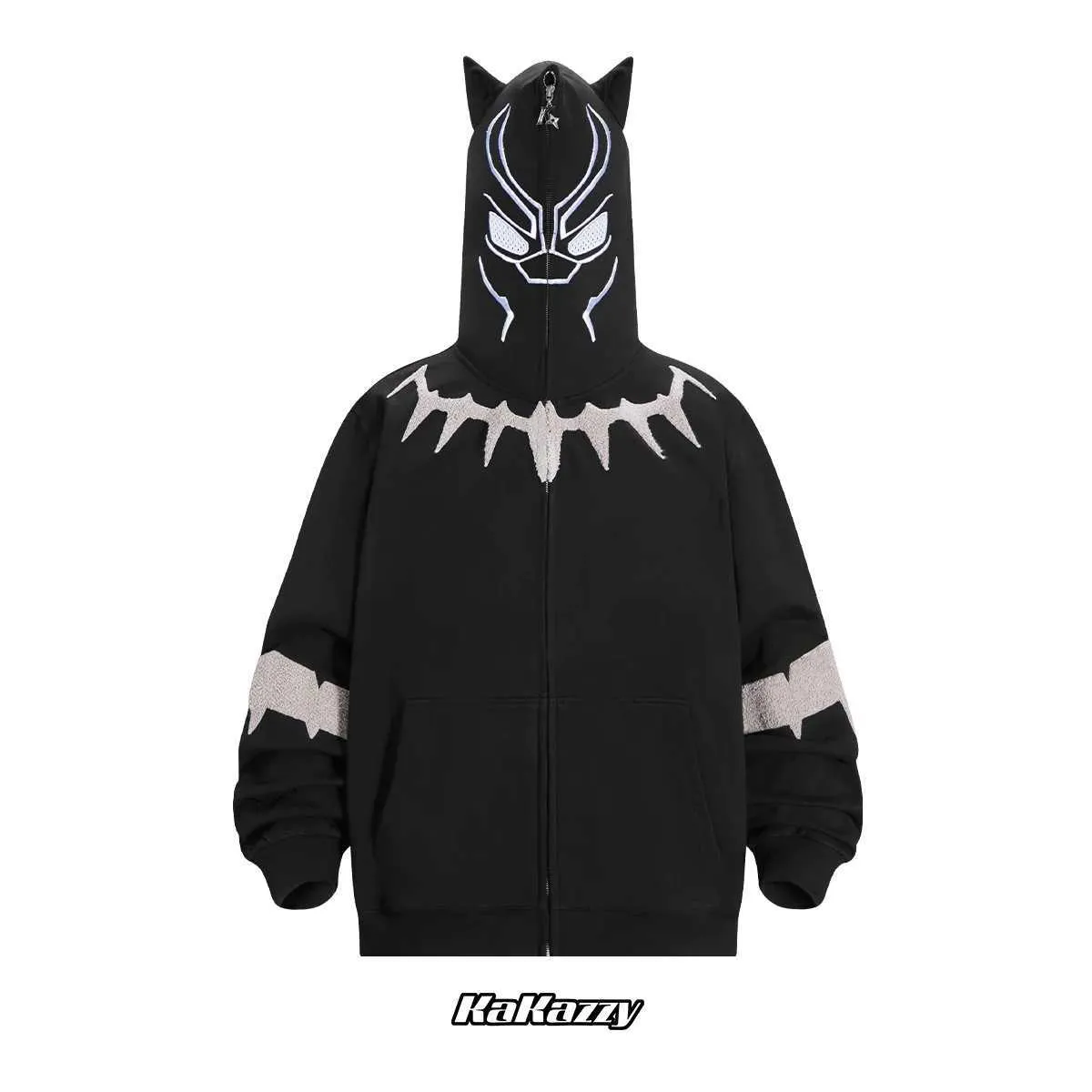 Kakazzy Full Pull Cosplay Printed Hoodie with Zipper to Top and 