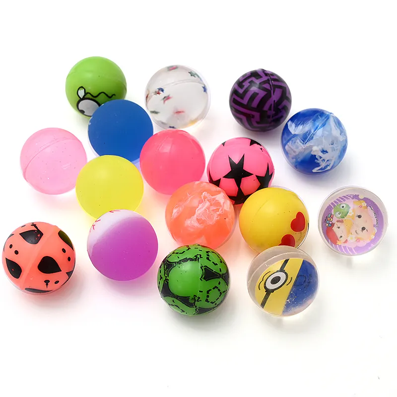 Balon 100pcs 25mm karışık kabarık top komik oyuncak topları katı yüzen sıçrayan çocuk elastik kauçuk 230816