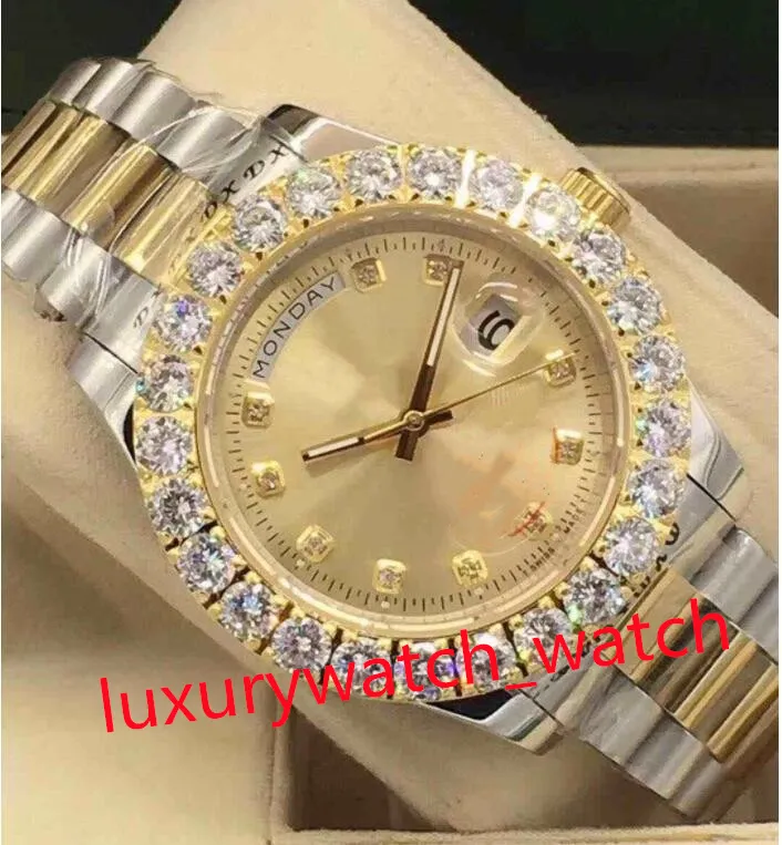 Latest Version Luxury Watches 18kt Silver GOLD Bigger DIAMOND Bezel 228348 Asia 2813 DAY-DATE Automatic Sapphire glass Fashion Men's Watch Wristwatch