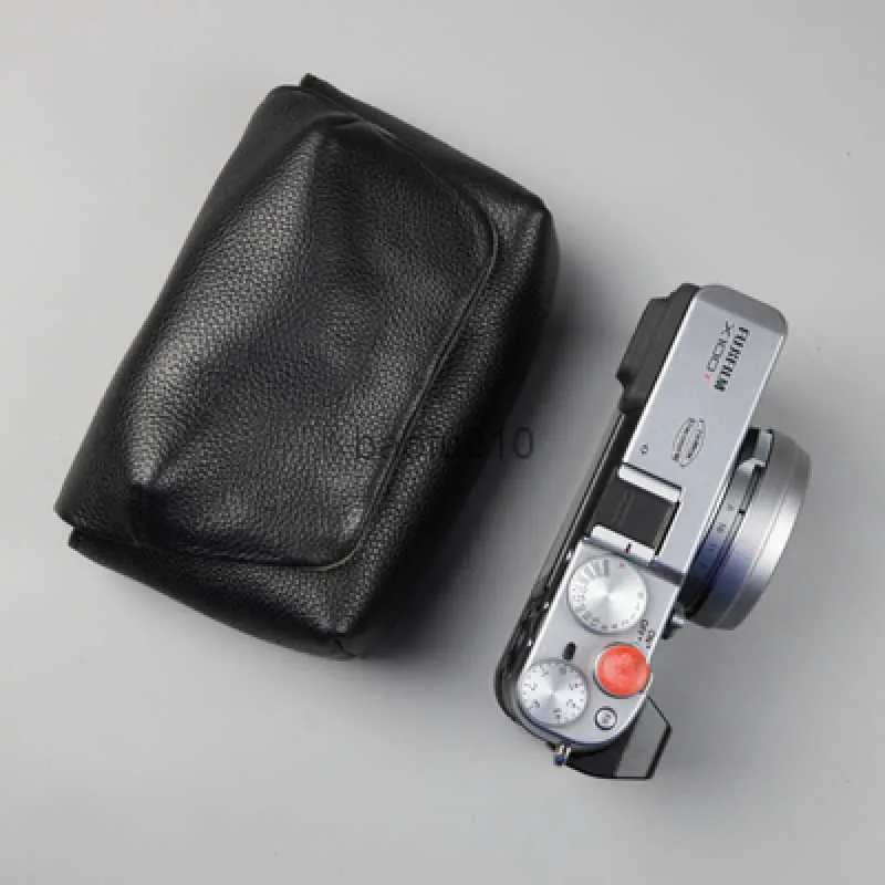 إكسسوارات حقيبة الكاميرا ل Fujifilm Fuji X100V X100FPANASONIC LX100M2 LUX7 Digital Camera DSLR Photo Photo Camera حقيبة حقيقية حقيبة جلدية HKD230817