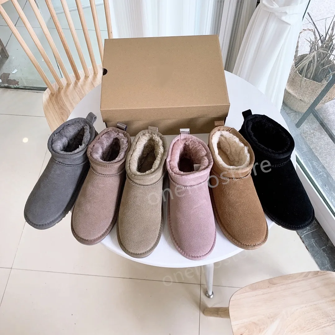 Meni Popular Mini Tazz Tasman Slippers Boots Tornozelo Ultra Mini Botas quentes ao ar livre Folhas térmicas casuais de pele completa