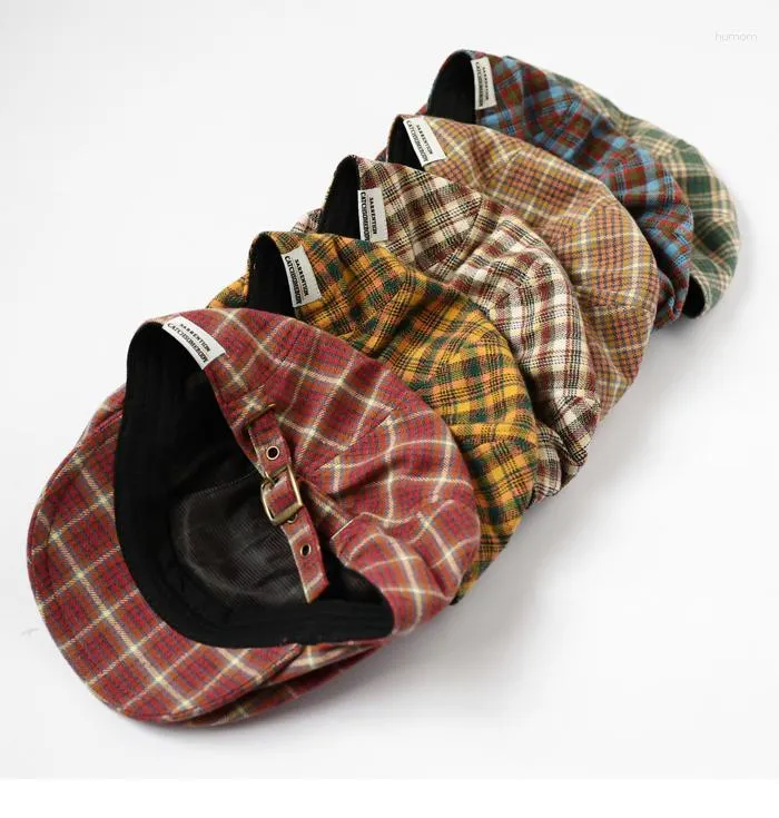 Beretten anti-wear retro plaid duckbill pet mode doek label jeugd kleur katoen street schilder voorschot hoeden